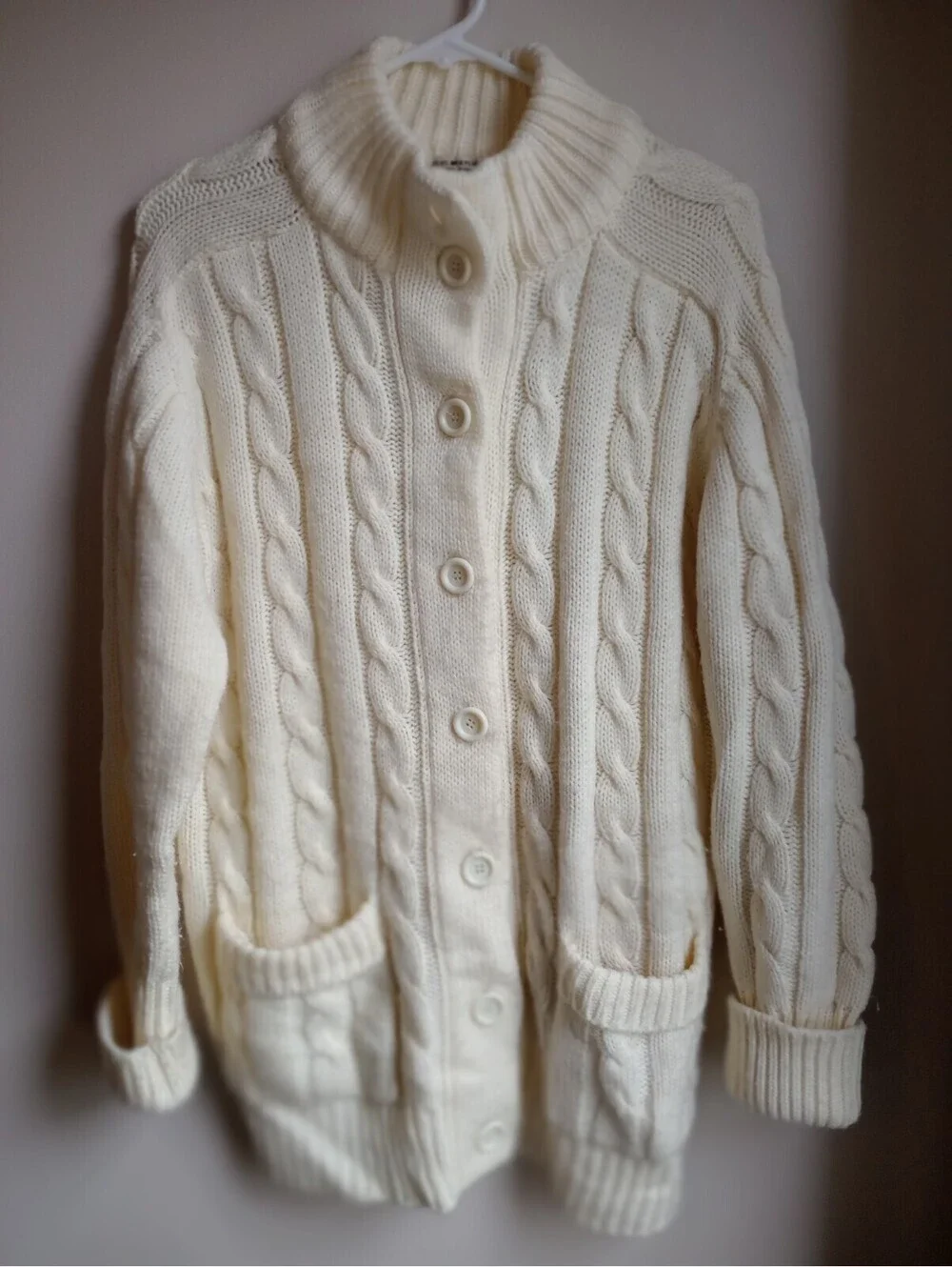 Vintage Sears Button Down GRANDPA Sweater Cardigan Men's Sz 42 Cable Knit NERD